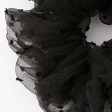 GIANT SWISS DOT SHEER HAIR SCRUNCHIE - BLACK
