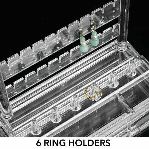 4 Drawer Plastic Jewelry Box with Storage Trays - Clear/Gray – VIASEARS  BEAUTY