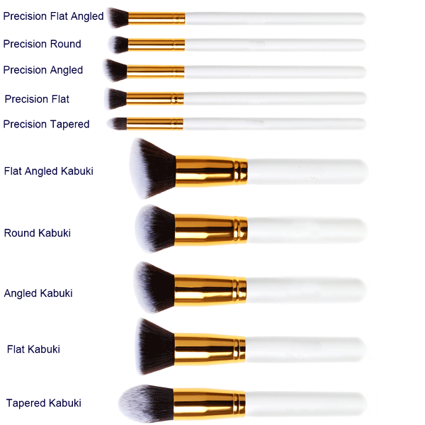 10 Piece Kabuki Brush Set VIASEARS BEAUTY