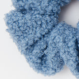 MEDIUM TEDDY HAIR SCRUNCHIE - LIGHT BLUE