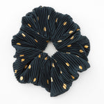 GIANT PLEATED POLKA DOT HAIR SCRUNCHIE - TEAL