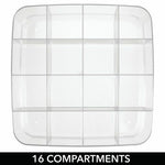 16 Compartment Plastic Drawer Organizer - Pack of 2