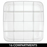 16 Compartment Plastic Drawer Organizer - Pack of 2