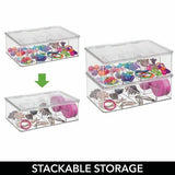 8 Compartment Plastic Divided Craft Jewelry Organizer Box with Hinged –  VIASEARS BEAUTY