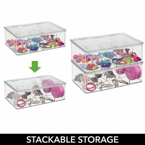8 Section Large Stacking Hair Accessory Storage Box - 7.25" x 10.75" x 3.75"