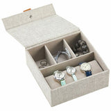 Fabric Jewelry Storage Box - 4 Compartments