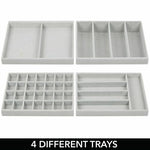 4 Drawer Plastic Jewelry Box with Storage Trays - Clear/Gray