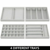 4 Drawer Plastic Jewelry Box with Storage Trays - Clear/Gray