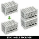 4 Drawer Plastic Jewelry Box with Storage Trays - Clear/Gray