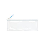 Medium White Zippered Clear Pouch