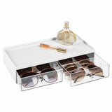 2 Drawer Stacking Eyeglass Storage Organizer Box