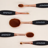 5 Piece Rose Gold Oval Brush Set