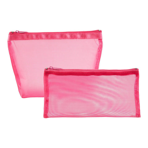 Pink Micro Mesh Pouches