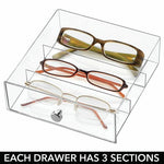 2 Drawer Stacking Eyeglass Storage Organizer Box