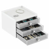 Plastic 3-Drawer Jewelry Box Organizer