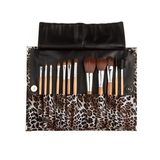 12 Piece Leopard Skin Brush Set