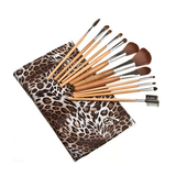 12 Piece Leopard Skin Brush Set