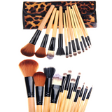 12 Piece Cheetah Skin Brush Set