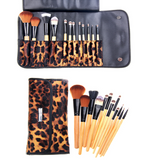 12 Piece Cheetah Skin Brush Set