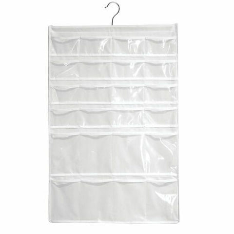 48 Pocket Hanging Accessory + Jewelry Organizer - White/Clear