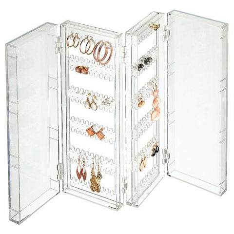 1pc Transparent Foldable Jewelry Organizer Including Jewelry Stand Earring  Holder Necklace Box Plastic Display Holder Accessory Storage Rack  SHEIN