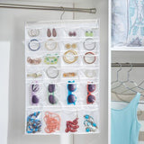 48 Pocket Hanging Accessory + Jewelry Organizer - White/Clear